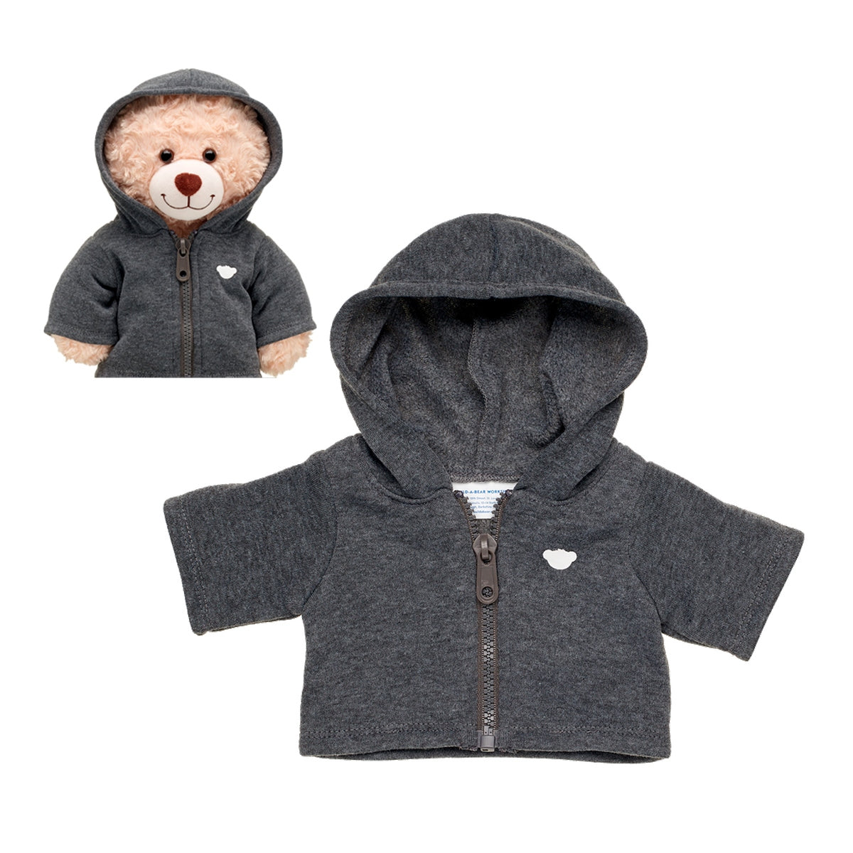 Poleron Cierre Gris Oscuro Build-A-Bear